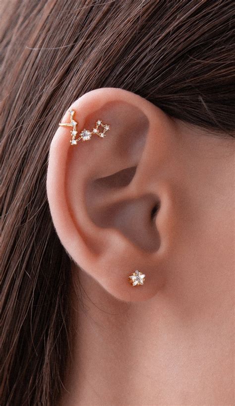 Pisces Constellation Earrings .